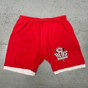 VTG 90s Cincinnati Reds red and white cotton shorts